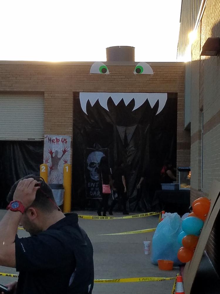 Entrance to haunted house