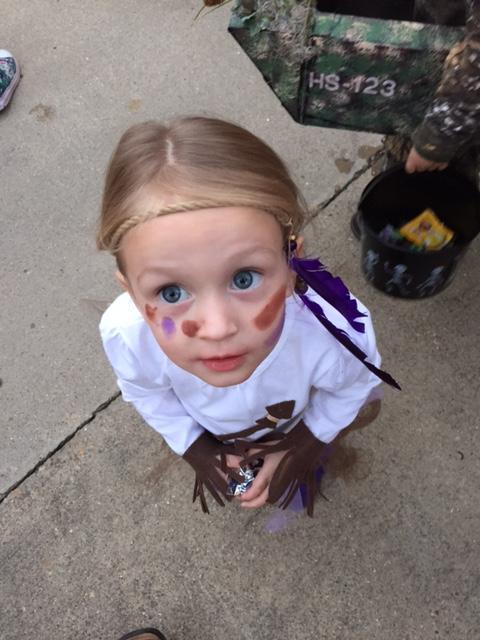 Little girl in haloween costume