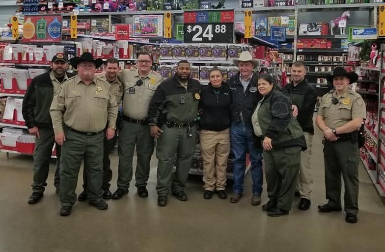 Officers in a group at walmart