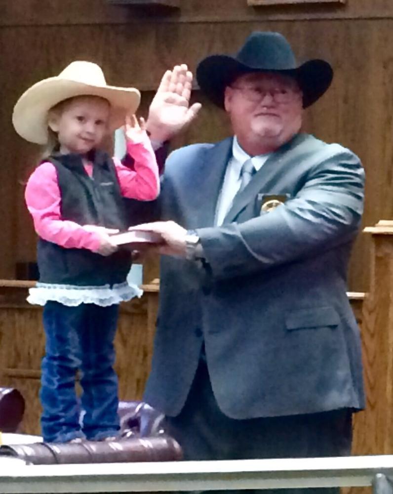 Sheriff Singleton and Paislee Singleton swearing in