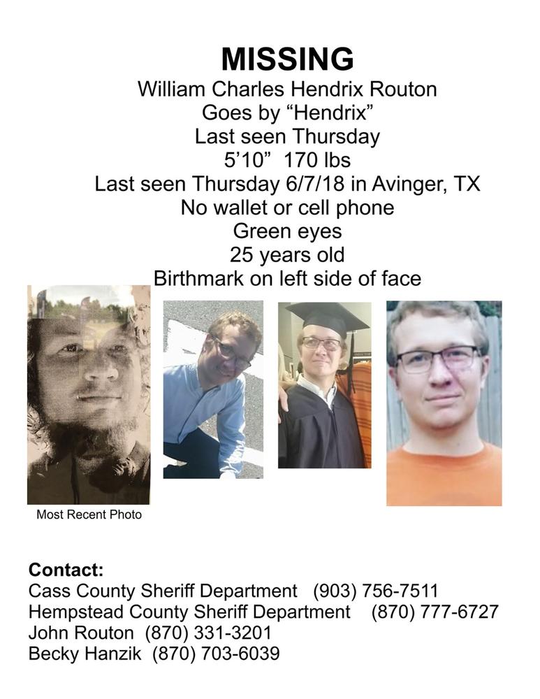 William Charles Hendrix Routon missing person - description below