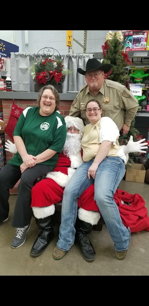 Officers with Santa